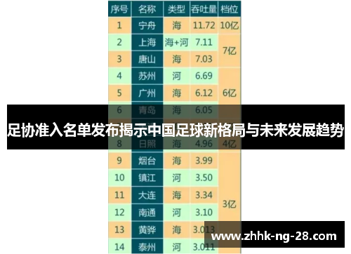 足协准入名单发布揭示中国足球新格局与未来发展趋势